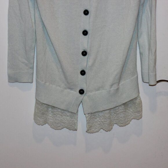 Twin-Set Wool Angora Cashmere blend Lace Hem Button-Up Sweater cardigan  Large - Picture 5 of 11